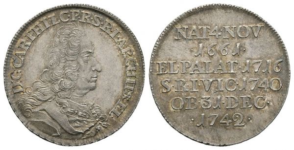 Silberabschlag vom Doppeldukat (1742)